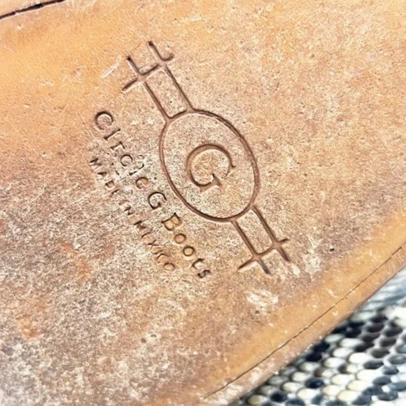 Vintage CIRCLE G Genuine Python Leather Embroidered Zipper Pointy Toe Boots - Picture 6 of 16